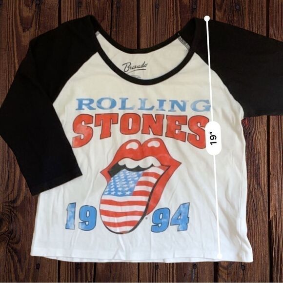 Rolling Stones Womens Medium 1994 Voodoo Lounge Tour Baseball-Style Tee • Raglan - Picture 7 of 13